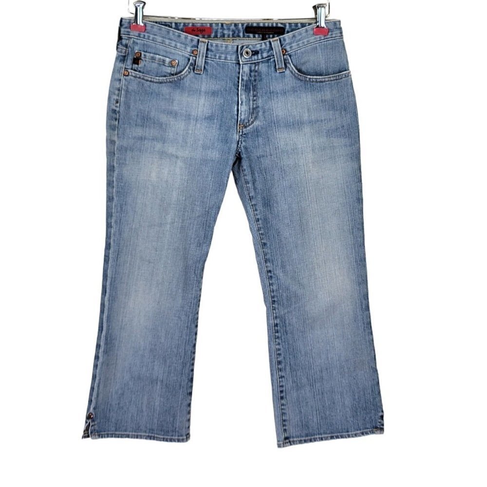 AG Adriano Goldschmied The Saga Capri Jeans Size 29 Light Wash Split Leg 31X22.5
